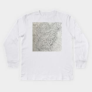 1886 Earthquake Seismic Map, antique vintage drawing Kids Long Sleeve T-Shirt